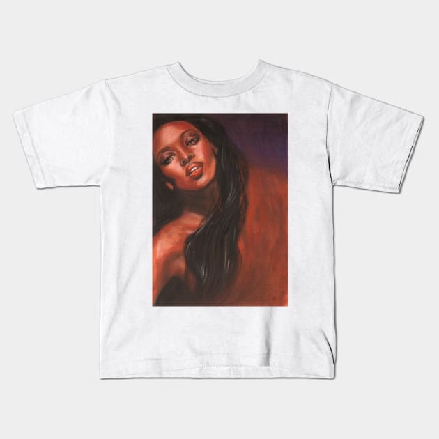 Naomi Campbell Kids T-Shirt by Svetlana Pelin